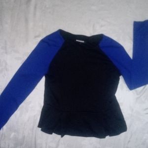 Black with blue sleeves with side zipper